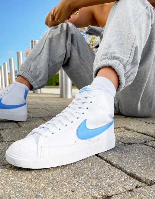 Nike Blazer Mid 77 Next trainers in white and university blue ASOS