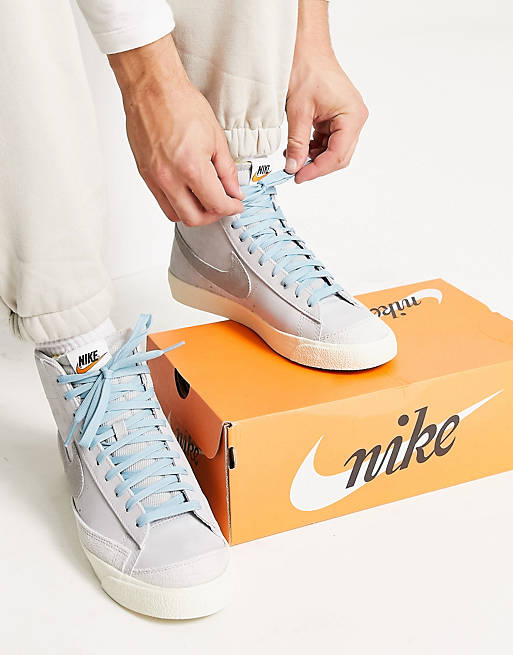 Excellent Coherent Necessities Nike Blazer Mid '77 Premium sneakers in gray fog and light smoke gray -  GRAY | ASOS
