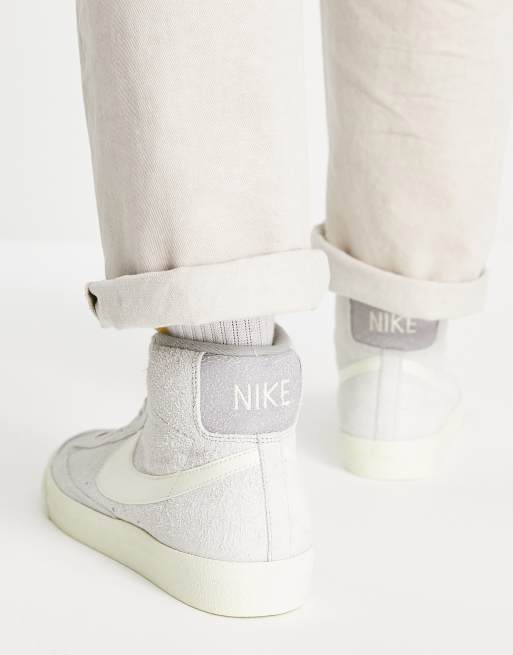Nike Blazer Mid 77 Premium Vintage suede trainers in grey bone