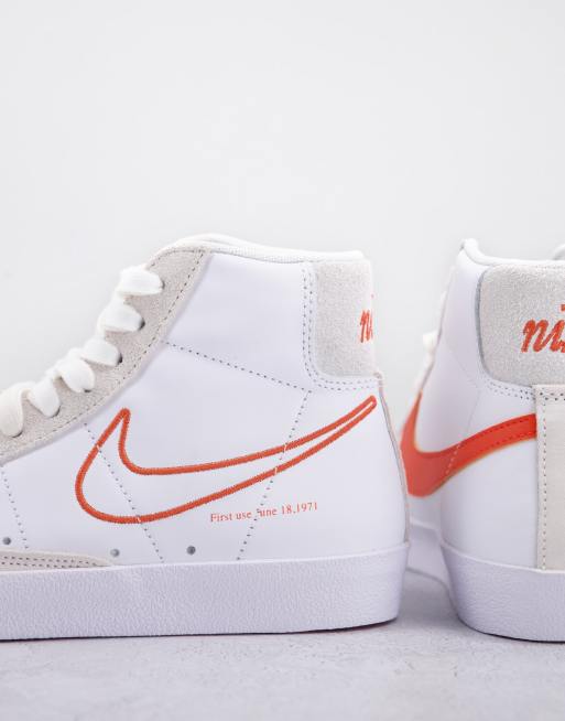 nike blazer mid 77 se orange white