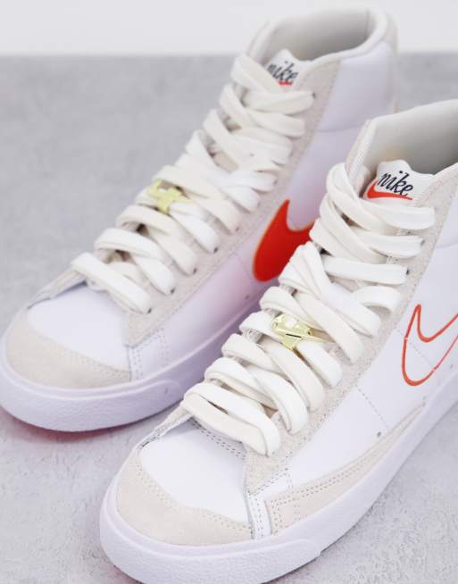 nike blazer mid 77 se white orange