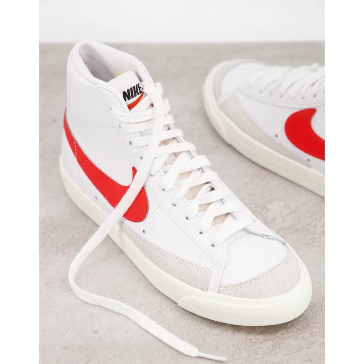 Nike Blazer Mid 77 Sneaker in WeiB und Rot ASOS