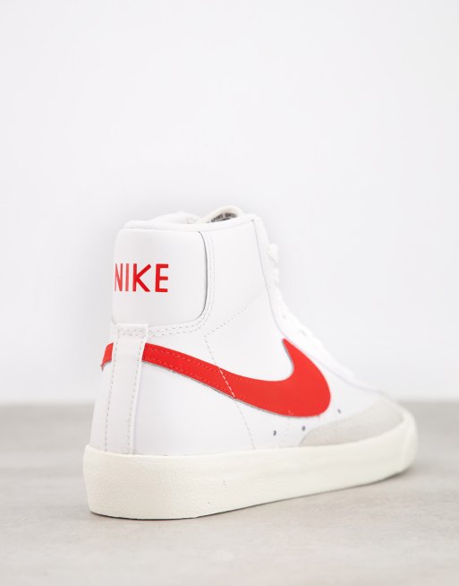 Nike Blazer Mid 77 Sneakers bianche e rosse ASOS