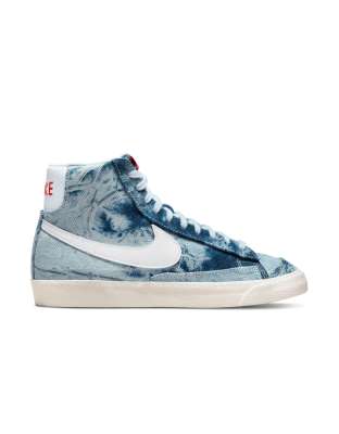 Nike Blazer Mid '77 "washed Denim" Sneakers In Multi