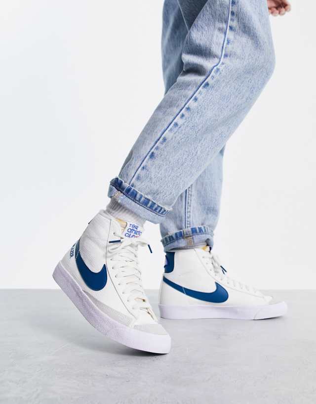 Nike Blazer Mid '77 sneakers in white and blue