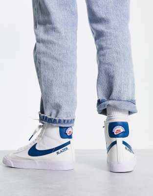nike blazer white and blue