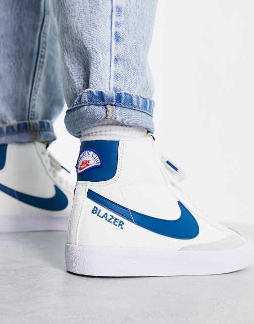 Nike Blazer Mid 77 sneakers in white and blue ASOS