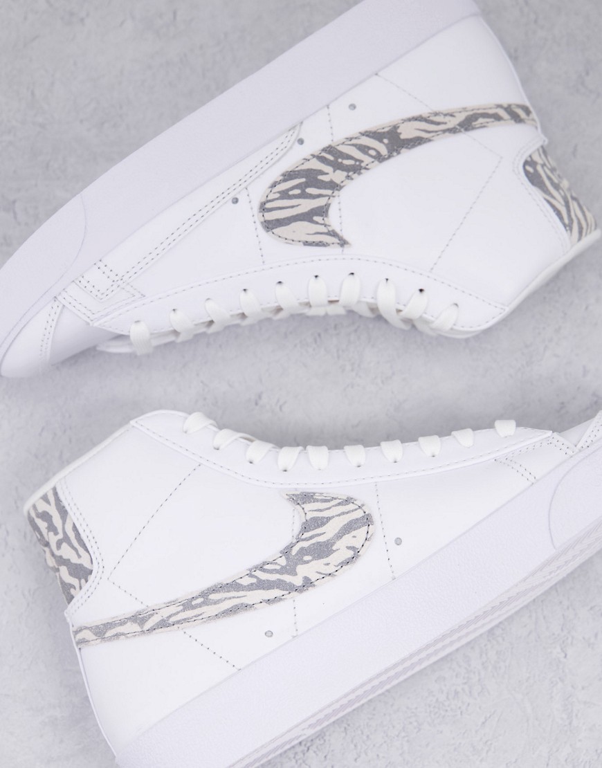 Nike Blazer Mid 77 sneakers in white and zebra print