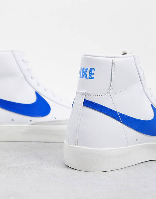 Nike Blazer Mid '77 sneakers in white/blue