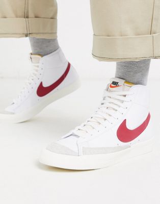 nike blazer mid red and white