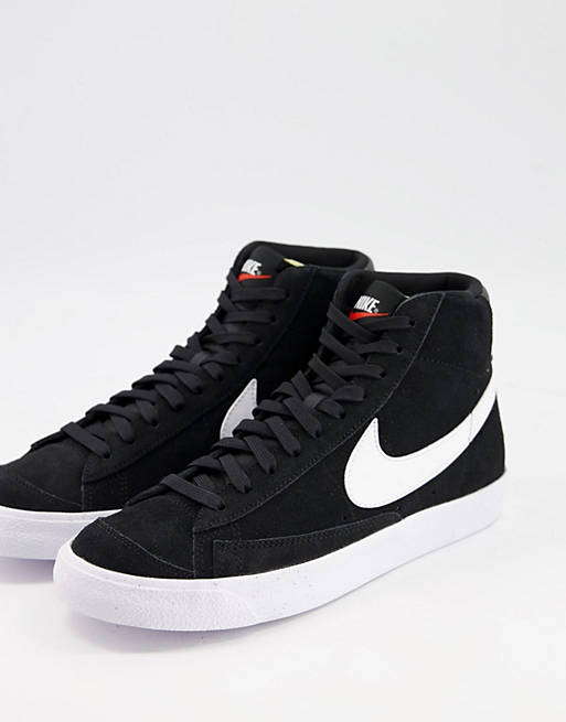  Nike Blazer Mid 77 suede trainers in black and white 