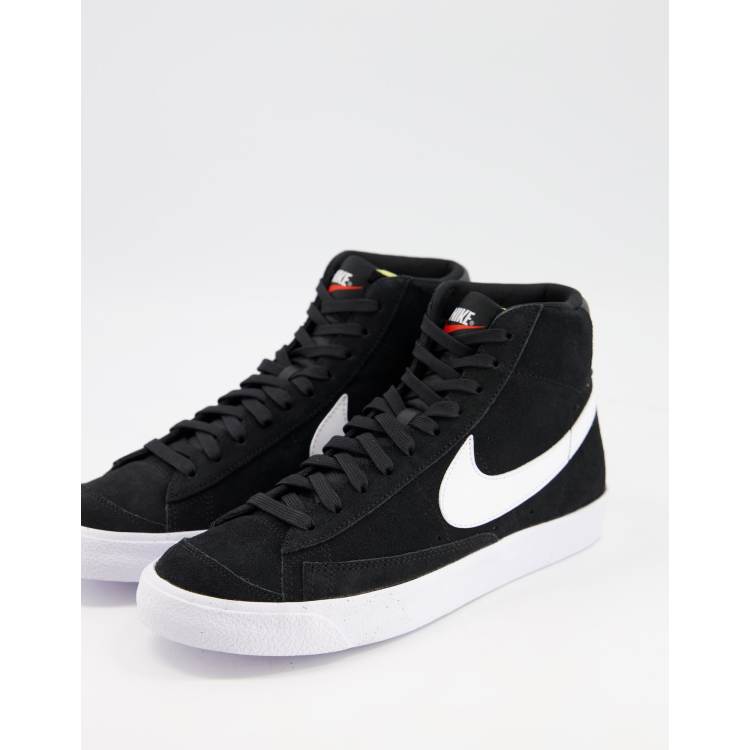 Nike Blazer Mid 77 suede trainers in black and white