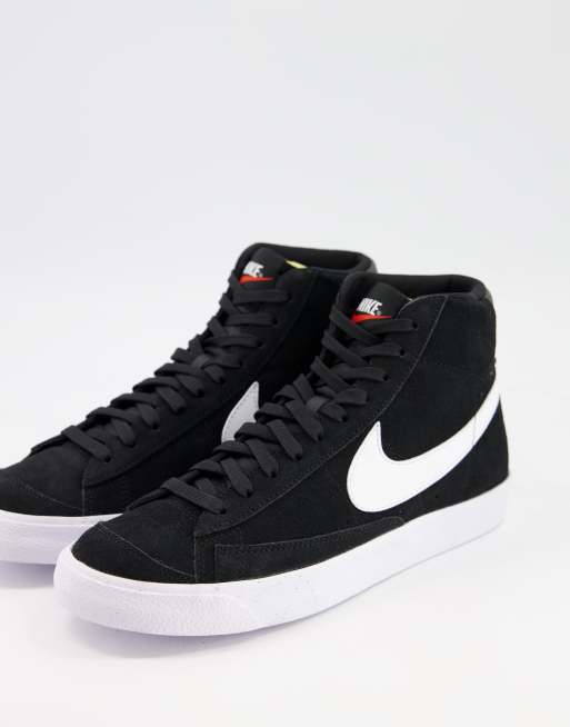 Nike Blazer Mid 77 suede trainers in black and white