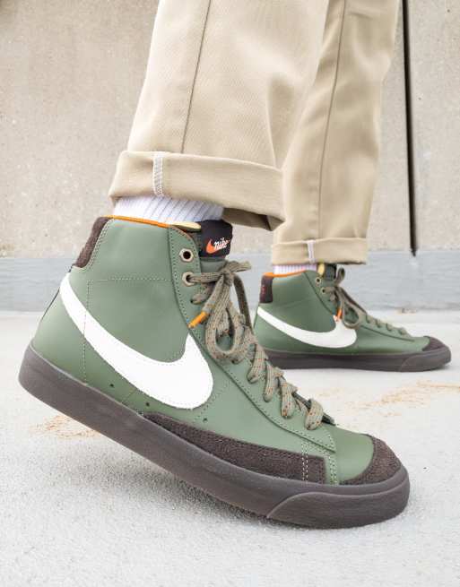 Nike - Blazer mid '77 t - Olivengrønne vintage-sneakers, 4 af 4