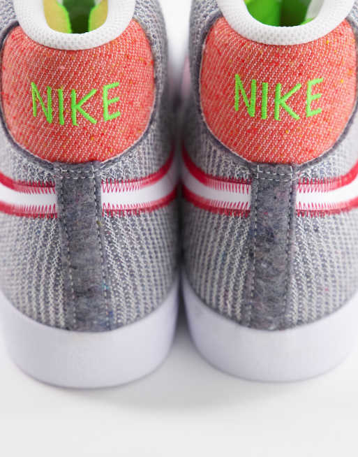 Nike Blazer Mid 77 trainers in grey and red ASOS