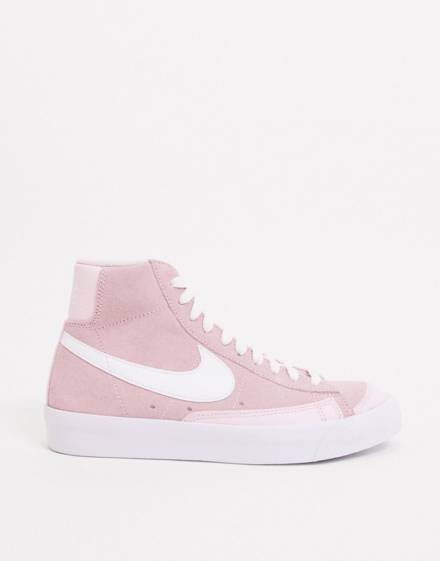 Nike Blazer Mid 77 trainers in pink and white
