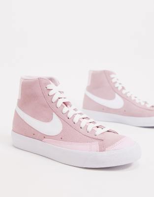 hot pink and white nike blazers