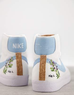 nike blazer blue flower