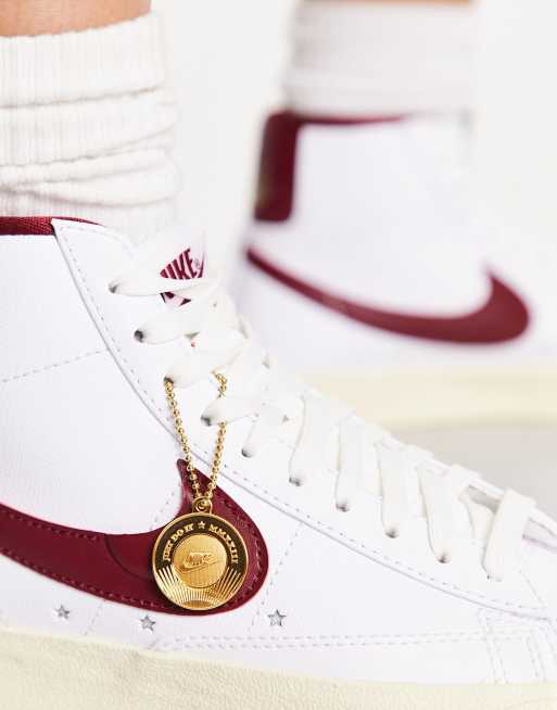 Nike Blazer Mid 77 trainers in white and burgundy ASOS