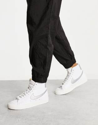 Nike Blazer Mid '77 trainers in white and metallic silver - ASOS Price Checker