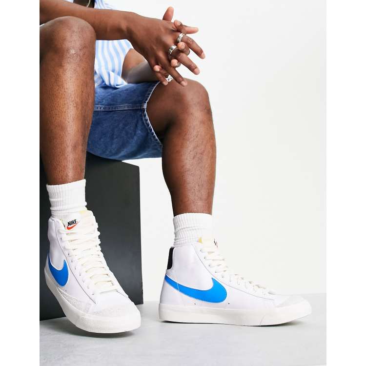 Nike blazer hotsell white and blue