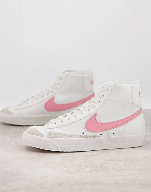 Nike Blazer Mid '77 trainers in white and pink | ASOS