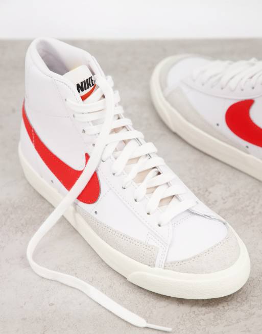 Nike blazer high red and sale white