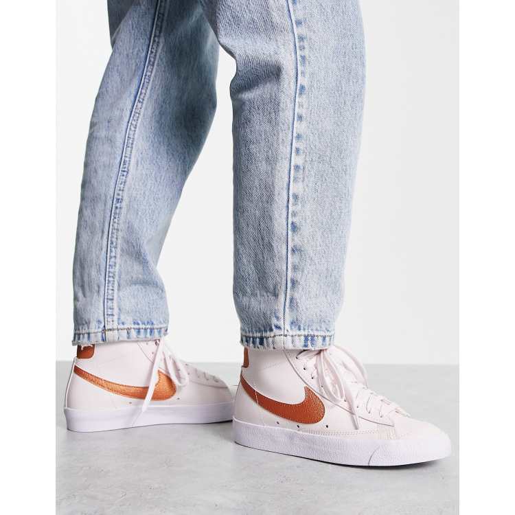 Nike Blazer Mid 77 Vintage sneakers in light pink and orange ASOS
