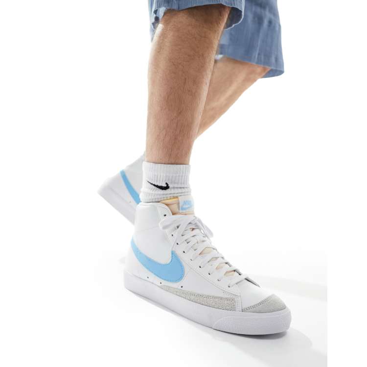 Nike Blazer Mid 77 Vintage sneakers in white and blue ASOS
