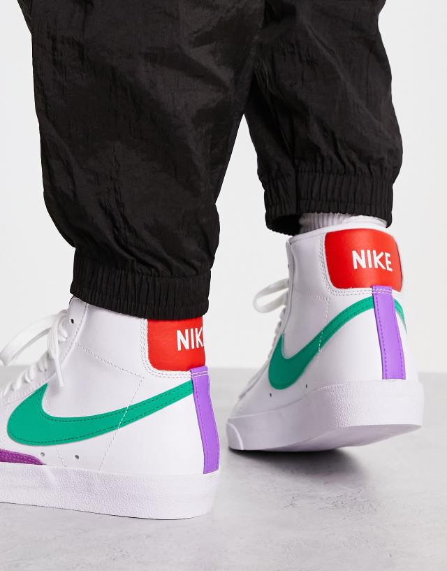 Nike Blazer Mid '77 Vintage sneakers in white and green - WHITE 0