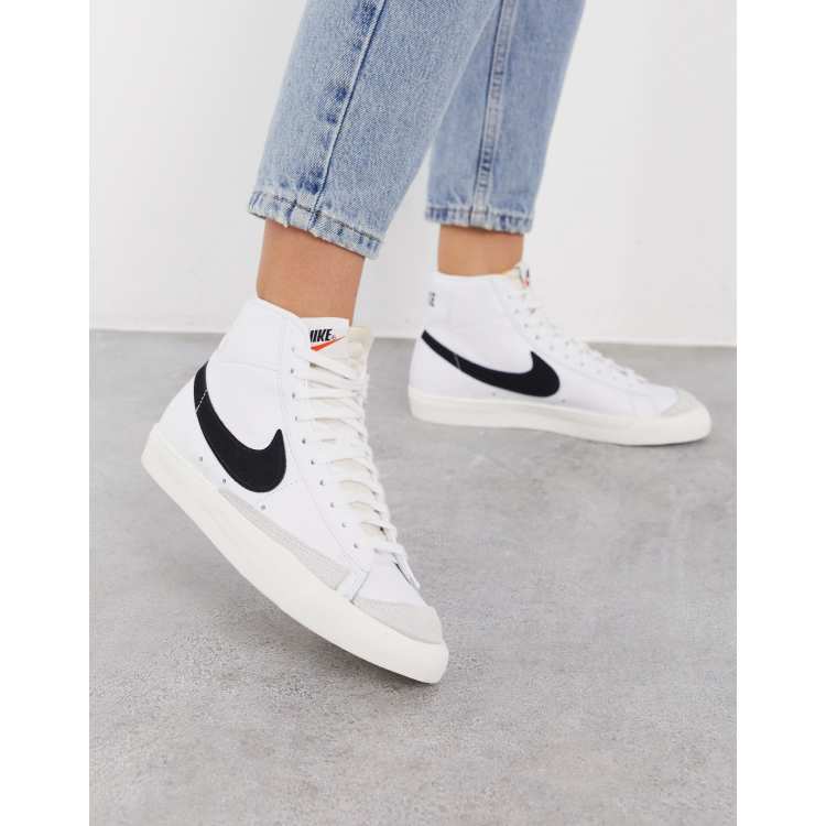 Nike Blazer Mid 77 vintage sneakers in white black ASOS