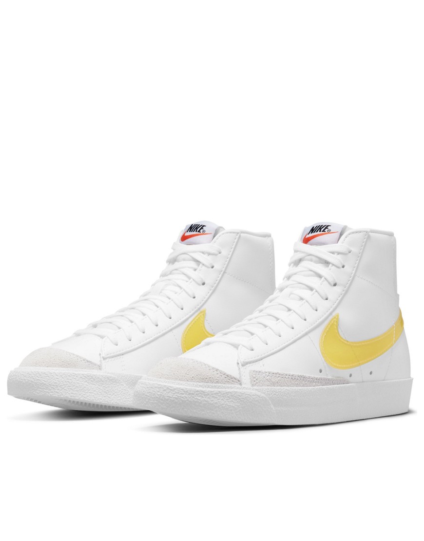 Nike Blazer Mid '77 VNTG ESS sneakers in white/opti yellow