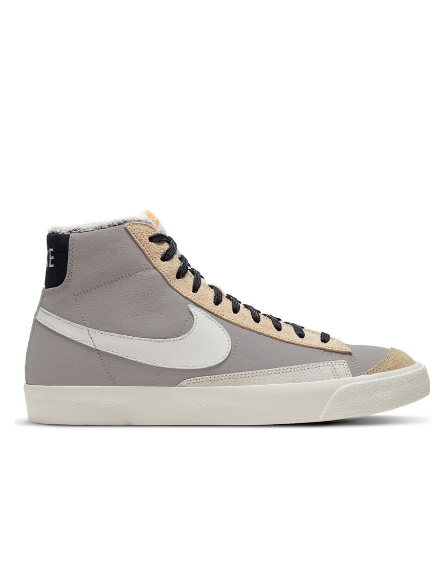 Nike Blazer Mid '77 VNTG SE suede sneakers in college gray/oatmeal-Grey