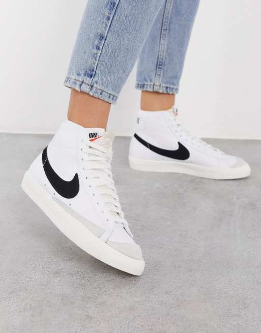 vergeven Beheren Beweegt niet Nike Blazer Mid '77 VNTG sneakers in white and black | ASOS