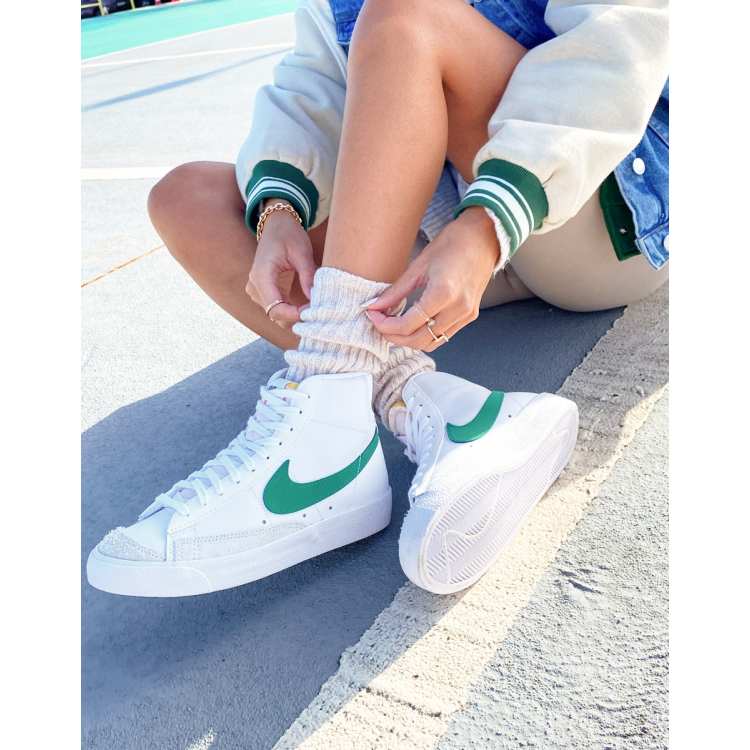 Nike Blazer Mid '77 VNTG sneakers in white/malachite ASOS