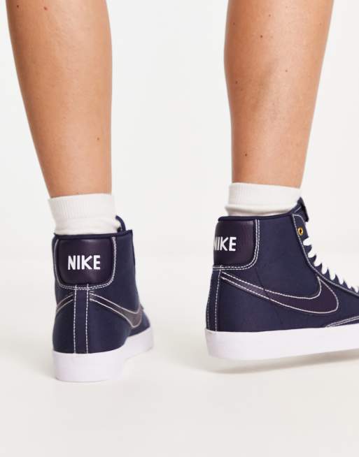 Nike – Blazer Mid – Płócienne buty sportowe w kolorze obsydianu, 2 z 4
