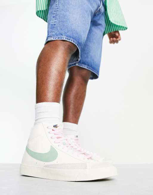 Nike - Blazer Mid Premium Vintage - Hvide og emaljegrønne sneakers