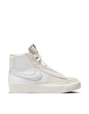 Nike Blazer Mid Victory Smooth And Textured-leather Sneakers In White