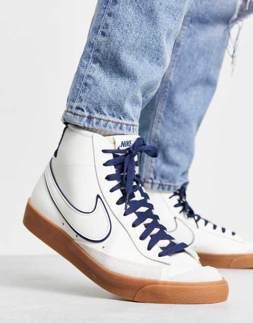 Nike Blazer Mid 77 Baskets de qualit sup rieure avec semelle en caoutchouc Voile et bleu marine