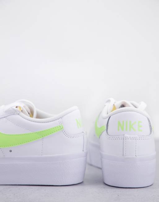 Nike – Blazer Platform – Vita och gula sneakers med platåsula, 2 av 4