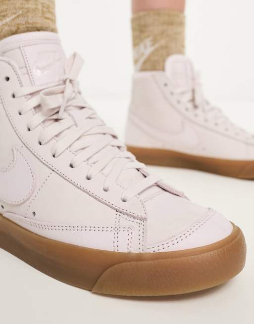 Nike Blazer PRM MF Mid sneakers with gum sole in pink | ASOS