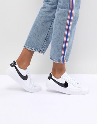 nike blazer trainers in white and black
