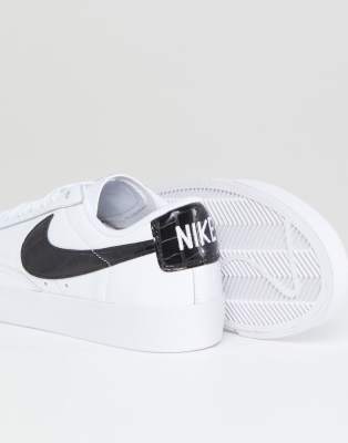nike blazer trainers in white and black
