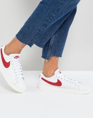 nike blazer trainers in white and red