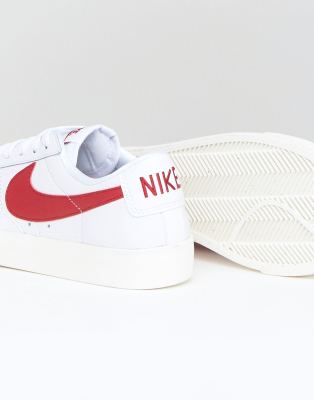 nike blazer trainers in white and red