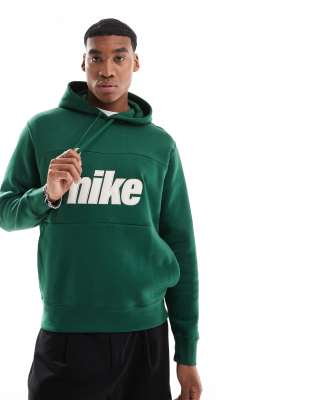 Nike Block 2.0 Logo Hoodie In Green