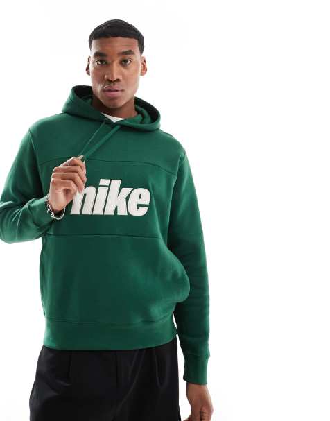 Nike Block 2.0 logo hoodie in dark green - view 1