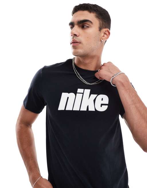 Nike Block 2.0 logo t shirt in black ASOS