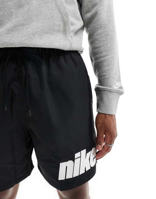Nike Block 2.0 logo woven shorts in black