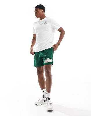 Nike Block 2.0 Logo Woven Shorts In Dark Green